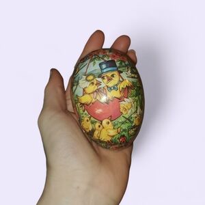 Vintage Paper Mache Easter Egg Candy Container
